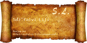 Sófalvi Lili névjegykártya